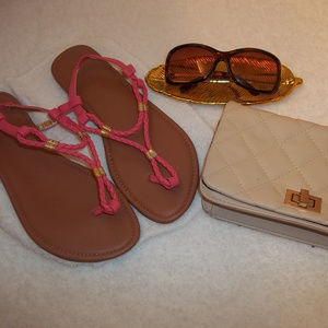 Forever 21 Pink Braided Roman Style Sandals Size 8